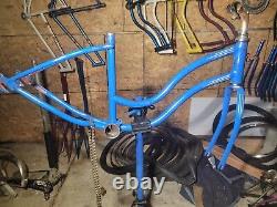 Vintage 1960 Schwinn Tornado Frame + Fork Blue Fastback Stardust S7 Krate