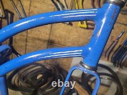 Vintage 1960 Schwinn Tornado Frame + Fork Blue Fastback Stardust S7 Krate