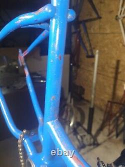 Vintage 1960 Schwinn Tornado Frame + Fork Blue Fastback Stardust S7 Krate