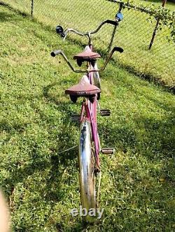Vintage 1960's Purple Schwinn Twinn De Luxe Tandem Bicycle