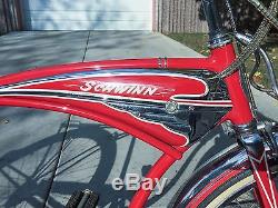 Vintage 1960's Schwinn Mark IV Jaguar Red Tank Bicycle