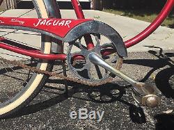 Vintage 1960's Schwinn Mark IV Jaguar Red Tank Bicycle