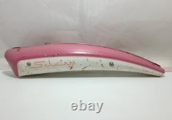 Vintage 1960s Girls Schwinn Slimline Horn Tank Starlet Fiesta 26 Bike Part Pink