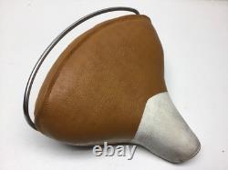 Vintage 1960s Mesinger Men's Bicycle Seat Gold White Schwinn Bike Original