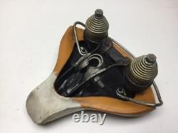 Vintage 1960s Mesinger Men's Bicycle Seat Gold White Schwinn Bike Original
