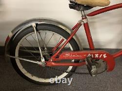 Vintage 1960s SCHWINN PIXIE Red with 16 wheels + solid tires