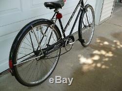Vintage 1960s Schwinn Breeze 3-Speed Ladies Road Cruiser Black Complete Bicycle