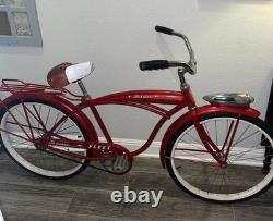 Vintage 1960s Schwinn Fleet Cruiser Bike Tank Rack Bendix 2 Speed Red Survivor