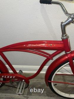 Vintage 1960s Schwinn Fleet Cruiser Bike Tank Rack Bendix 2 Speed Red Survivor