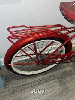 Vintage 1960s Schwinn Fleet Cruiser Bike Tank Rack Bendix 2 Speed Red Survivor