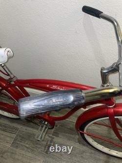 Vintage 1960s Schwinn Fleet Cruiser Bike Tank Rack Bendix 2 Speed Red Survivor