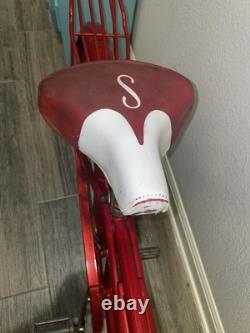 Vintage 1960s Schwinn Fleet Cruiser Bike Tank Rack Bendix 2 Speed Red Survivor