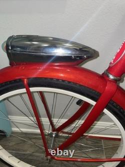 Vintage 1960s Schwinn Fleet Cruiser Bike Tank Rack Bendix 2 Speed Red Survivor