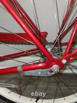 Vintage 1960s Schwinn Fleet Cruiser Bike Tank Rack Bendix 2 Speed Red Survivor