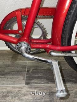 Vintage 1960s Schwinn Fleet Cruiser Bike Tank Rack Bendix 2 Speed Red Survivor