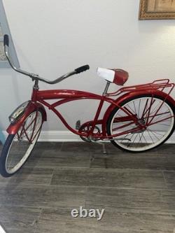 Vintage 1960s Schwinn Fleet Cruiser Bike Tank Rack Bendix 2 Speed Red Survivor