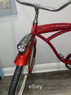 Vintage 1960s Schwinn Fleet Cruiser Bike Tank Rack Bendix 2 Speed Red Survivor