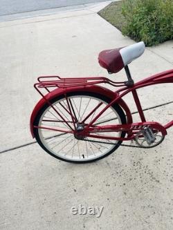 Vintage 1960s Schwinn Fleet Cruiser Bike Tank Rack Bendix 2 Speed Red Survivor