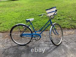 Vintage 1960s blue Schwinn Deluxe Breeze 3-speed Bike (Bicycle) withBasket&Lights