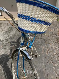 Vintage 1960s blue Schwinn Deluxe Breeze 3-speed Bike (Bicycle) withBasket&Lights