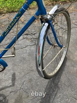Vintage 1960s blue Schwinn Deluxe Breeze 3-speed Bike (Bicycle) withBasket&Lights