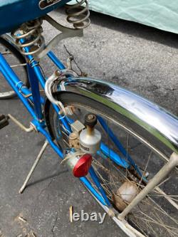 Vintage 1960s blue Schwinn Deluxe Breeze 3-speed Bike (Bicycle) withBasket&Lights