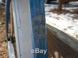 Vintage 1961 Ladies Schwinn Flying Star Blue And White Bicycle 26 Rims USA