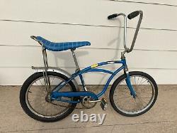 Vintage 1964 Original Schwinn Deluxe Stingray Boys Blue Bicycle Solo Polo Seat