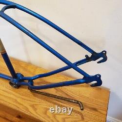 Vintage 1964 Schwinn American Middleweight Bicycle Frame for 26 Wheel Bike, Blue