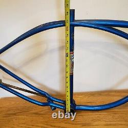 Vintage 1964 Schwinn American Middleweight Bicycle Frame for 26 Wheel Bike, Blue