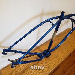 Vintage 1964 Schwinn American Middleweight Bicycle Frame for 26 Wheel Bike, Blue