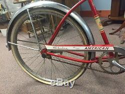 Vintage 1964 Schwinn De-Luxe American Tank Bicycle Red Boys