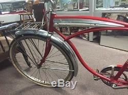 Vintage 1964 Schwinn De-Luxe American Tank Bicycle Red Boys
