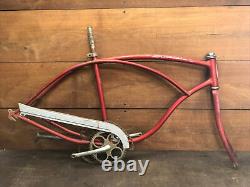 Vintage 1964 Schwinn Middleweight 26 Bicycle Frame, Fork, Crank, Kickstand, Chain