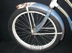 Vintage 1964 Schwinn Spitfire Bicycle Cruiser Blue Girls Bike 20 All Original