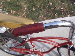 Vintage 1964 Schwinn stingray RARE red muscle bike untouched GOLD solo polo