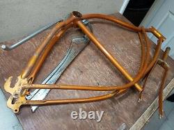 Vintage 1965 Schwinn Jaguar Coppertone 26 tank Bicycle frame fork chainguard s7