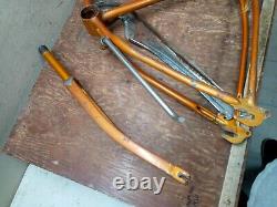 Vintage 1965 Schwinn Jaguar Coppertone 26 tank Bicycle frame fork chainguard s7