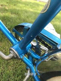 Vintage 1965 Schwinn Stingray Deluxe Blue Two Speed Kickback Blue Band Bicycle