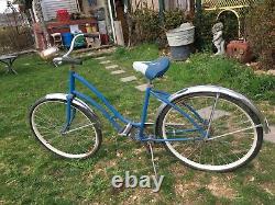 Vintage 1966 Blue Schwinn Starlet lll Middleweight Girls Bike 26