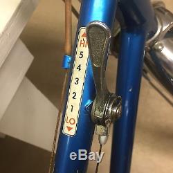 Vintage 1966 Schwinn Tandem Seat Deluxe Bicycle Bike Built For Two Blue 5 Gear
