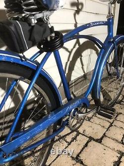 Vintage 1966 Schwinn Typhoon Deluxe Bike Mens 26 Cruiser 18 Blue Chicago SALE