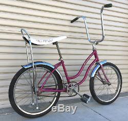 Vintage 1967 Schwinn Fair Lady Sting Ray Girls Bike OG Opal Violet Paint, Clean
