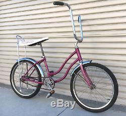 Vintage 1967 Schwinn Fair Lady Sting Ray Girls Bike OG Opal Violet Paint, Clean