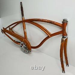 Vintage 1967 Schwinn Junior Sting-Ray Frame & Fork Set 20 Coppertone Gold USA