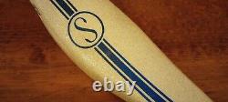 Vintage 1968 Schwinn Krate Silver Glitter Blue Stripe Accessory Banana Seat