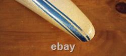 Vintage 1968 Schwinn Krate Silver Glitter Blue Stripe Accessory Banana Seat