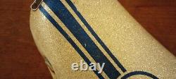 Vintage 1968 Schwinn Krate Silver Glitter Blue Stripe Accessory Banana Seat