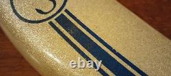 Vintage 1968 Schwinn Krate Silver Glitter Blue Stripe Accessory Banana Seat