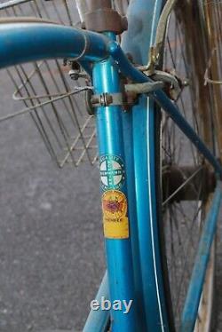 Vintage 1968 Schwinn Speedster 3 Speed Blue Chicago Original Bicycle Bike Basket